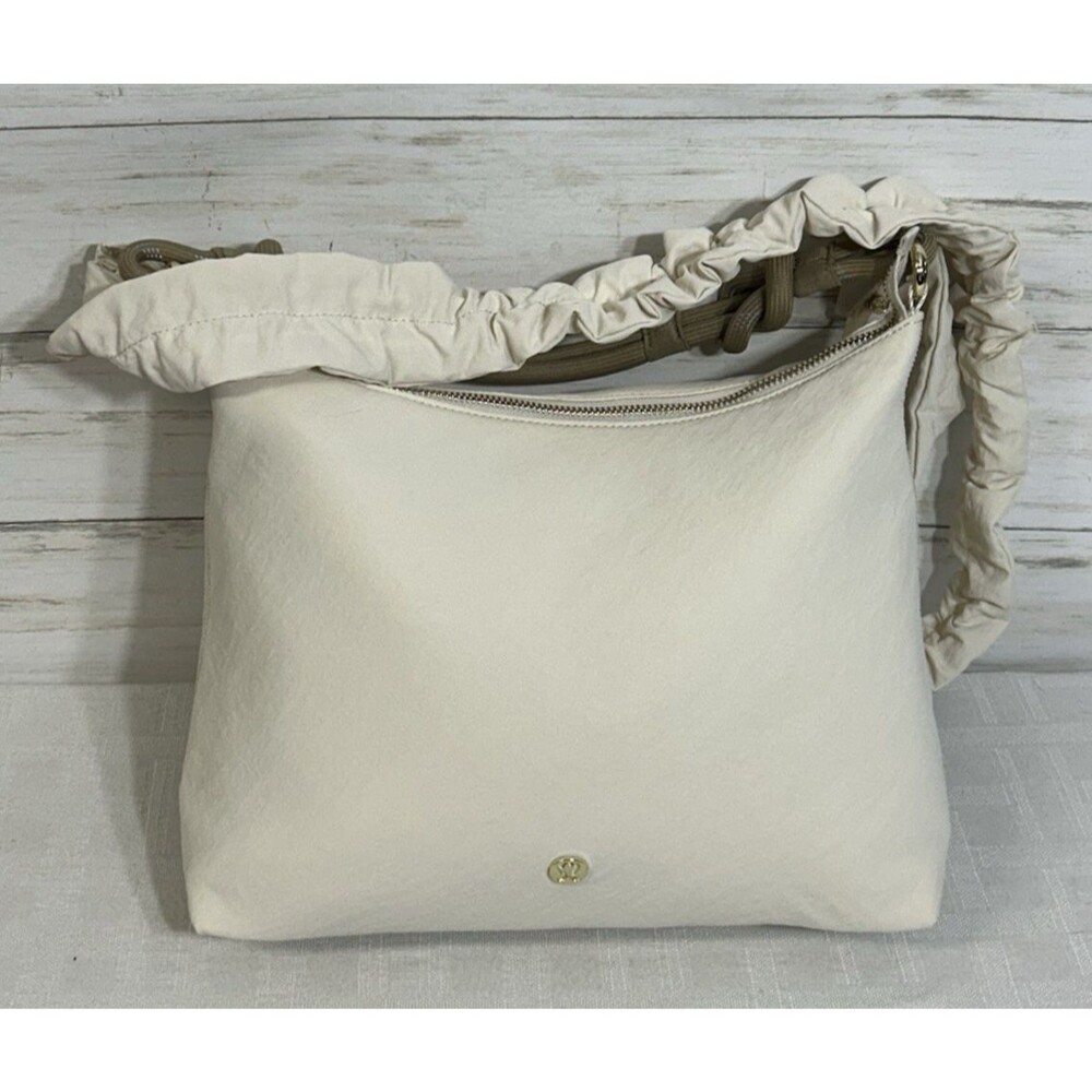 Lululemon Convertible Ruched Shoulder Bag Crossbody Bungee Bag Lt. Ivory White